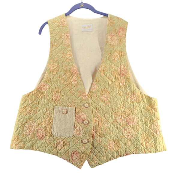 Custom Made By Laurie Eckstein Vest Quilted Button Close Womens - Picture 1 of 12